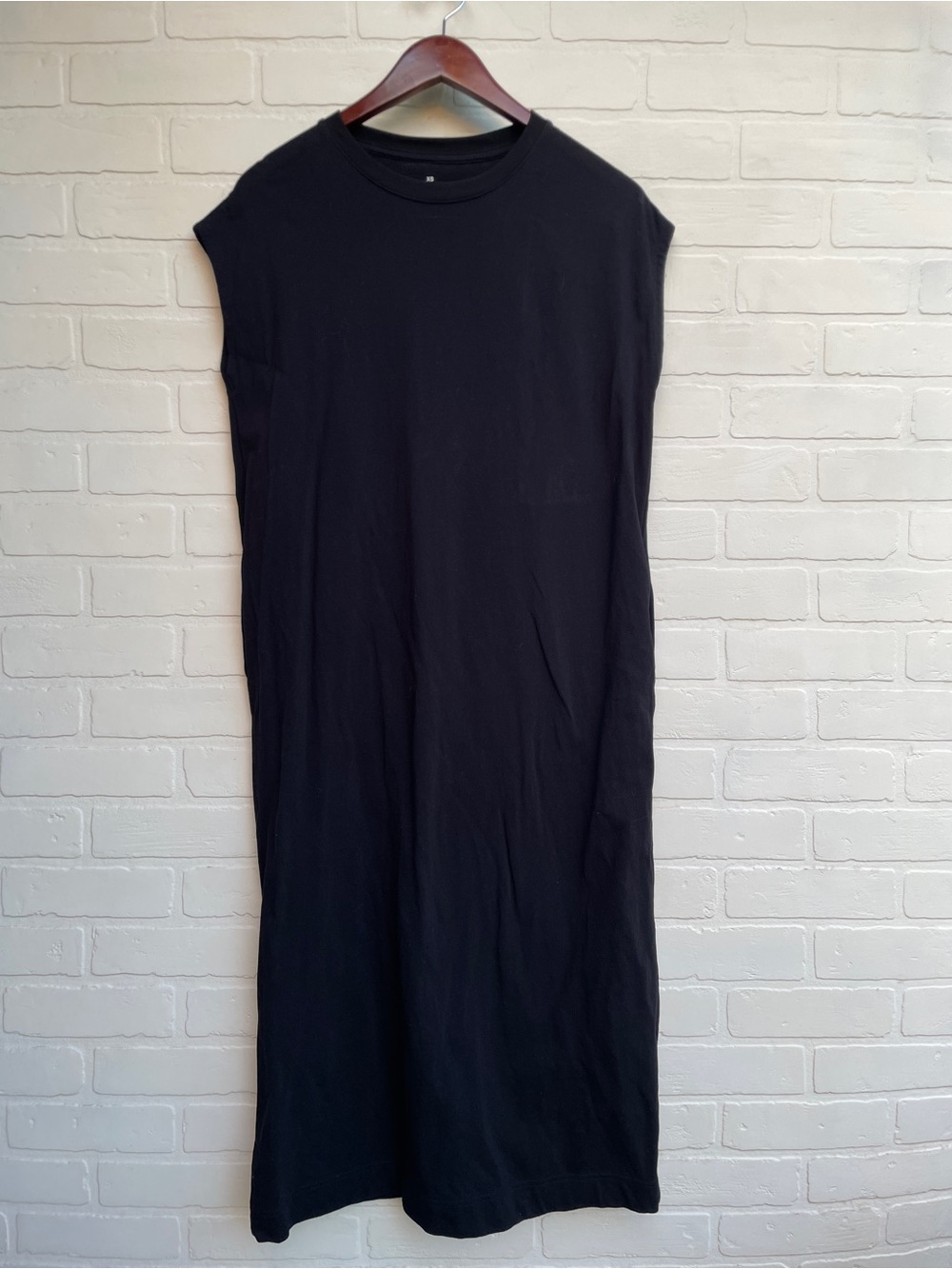 Muji Black Sleeveless T-Shirt Dress high quality